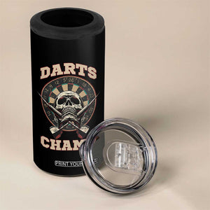 Darts Player Champion 4 in 1 Can Cooler Tumbler Skull Dartboard Retro Style TS12 Print Your Wear
