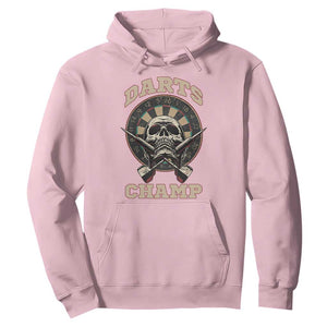 Darts Player Champion Hoodie Skull Dartboard Retro Style TS12 Light Pink Print Your Wear