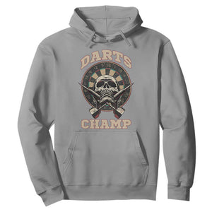 Darts Player Champion Hoodie Skull Dartboard Retro Style TS12 Sport Gray Print Your Wear