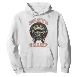 Darts Player Champion Hoodie Skull Dartboard Retro Style TS12 White Print Your Wear