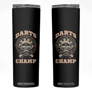 Darts Player Champion Skinny Tumbler Skull Dartboard Retro Style TS12 Black Print Your Wear