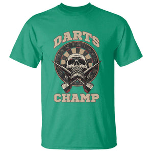 Darts Player Champion T Shirt Skull Dartboard Retro Style TS12 Irish Green Print Your Wear