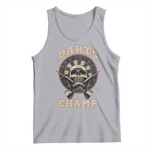 Darts Player Champion Tank Top Skull Dartboard Retro Style TS12 Athletic Heather Print Your Wear