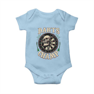 Skull Dartboard Retro Vintage Baby Onesie Darts Player Champion Gift TS12 Light Blue Print Your Wear