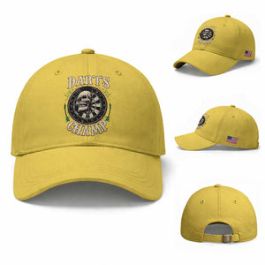 Skull Dartboard Retro Vintage Baseball Cap Darts Player Champion Gift TS12 Baseball Cap Universal Fit Yellow Print Your Wear