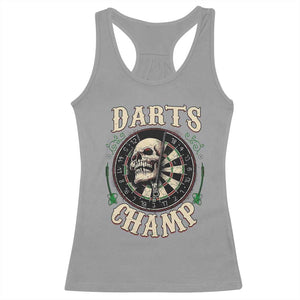 Skull Dartboard Retro Vintage Racerback Tank Top Darts Player Champion Gift TS12 Sport Gray Print Your Wear