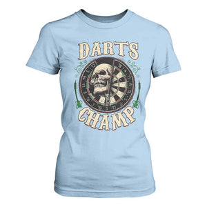 Skull Dartboard Retro Vintage T Shirt For Women Darts Player Champion Gift TS12 Light Blue Print Your Wear