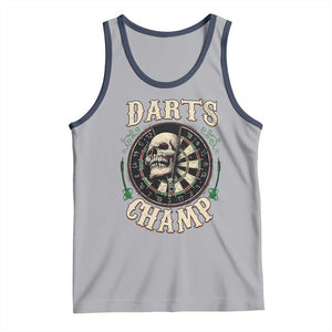 Skull Dartboard Retro Vintage Tank Top Darts Player Champion Gift TS12 Athletic Heather Navy Print Your Wear