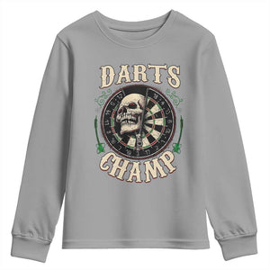 Skull Dartboard Retro Vintage Youth Sweatshirt Darts Player Champion Gift TS12 Sport Gray Print Your Wear