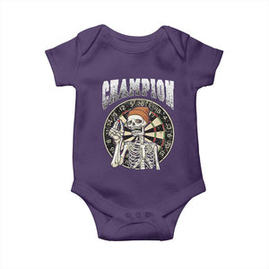 Gothic Skull Dart Master Baby Onesie Funny Skeleton Dartboard Champion Gift TS12 Purple Print Your Wear