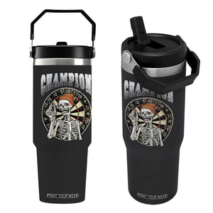 Gothic Skull Dart Master Flip Straw Tumbler Funny Skeleton Dartboard Champion Gift TS12 One Size: 30 oz Black Print Your Wear