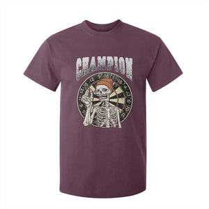 Gothic Skull Dart Master T Shirt For Kid Funny Skeleton Dartboard Champion Gift TS12 Maroon Print Your Wear