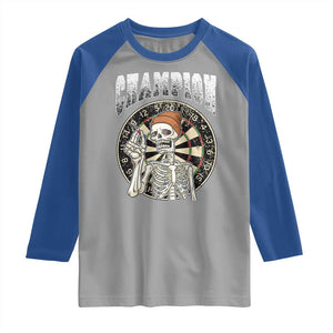 Gothic Skull Dart Master Raglan Shirt Funny Skeleton Dartboard Champion Gift TS12 Sport Gray Royal Print Your Wear