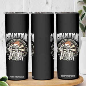 Gothic Skull Dart Master Skinny Tumbler Funny Skeleton Dartboard Champion Gift TS12 Print Your Wear