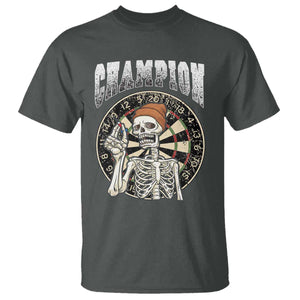 Gothic Skull Dart Master T Shirt Funny Skeleton Dartboard Champion Gift TS12 Dark Heather Print Your Wear