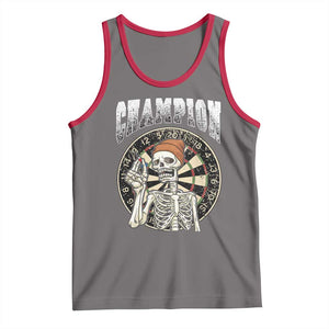 Gothic Skull Dart Master Tank Top Funny Skeleton Dartboard Champion Gift TS12 Deep Heather Red Print Your Wear