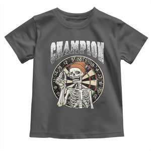 Gothic Skull Dart Master Toddler T Shirt Funny Skeleton Dartboard Champion Gift TS12 Dark Heather Print Your Wear