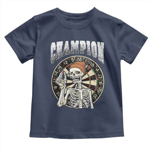 Gothic Skull Dart Master Toddler T Shirt Funny Skeleton Dartboard Champion Gift TS12 Navy Print Your Wear