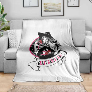 Funny Crazy Darts Lady Throw Blanket Coolest Girls Play Darts TS12 Print Your Wear