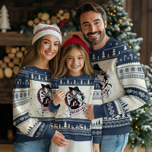 Funny Crazy Darts Lady Ugly Christmas Sweater Coolest Girls Play Darts TS12 Beige Navy Print Your Wear