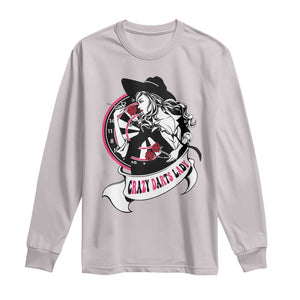 Funny Crazy Darts Lady Long Sleeve Shirt Coolest Girls Play Darts TS12 Ice Gray Print Your Wear