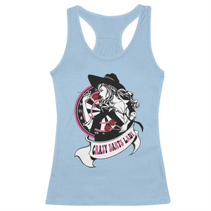 Funny Crazy Darts Lady Racerback Tank Top Coolest Girls Play Darts TS12 Light Blue Print Your Wear