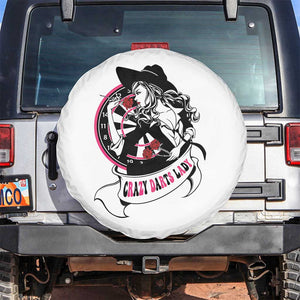 Funny Crazy Darts Lady Spare Tire Cover Coolest Girls Play Darts TS12 No hole White Print Your Wear