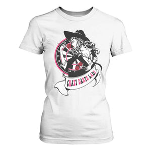 Funny Crazy Darts Lady T Shirt For Women Coolest Girls Play Darts TS12 White Print Your Wear