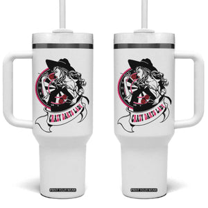 Funny Crazy Darts Lady Tumbler With Handle Coolest Girls Play Darts TS12 One Size: 40 oz White Print Your Wear
