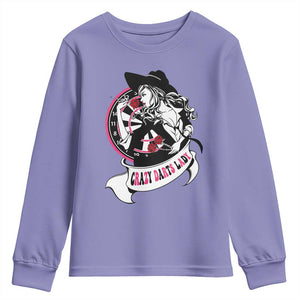 Funny Crazy Darts Lady Youth Sweatshirt Coolest Girls Play Darts TS12 Violet Print Your Wear