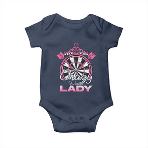 Crazy Darts Lady Baby Onesie Funny Pub Game Gift For Women TS12 Navy Print Your Wear