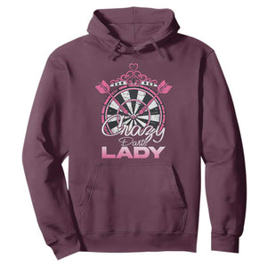 Crazy Darts Lady Hoodie Funny Pub Game Gift For Women TS12 Maroon Print Your Wear