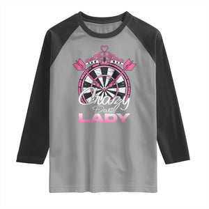 Crazy Darts Lady Raglan Shirt Funny Pub Game Gift For Women TS12 Sport Gray Black Print Your Wear