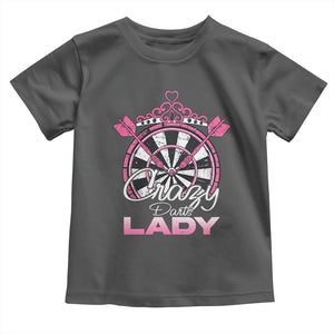 Crazy Darts Lady Toddler T Shirt Funny Pub Game Gift For Women TS12 Dark Heather Print Your Wear