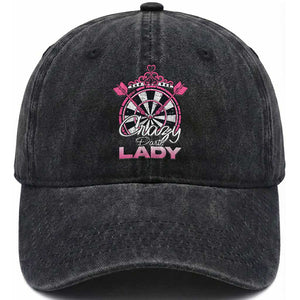 Crazy Darts Lady Washed Cotton Baseball Cap Funny Pub Game Gift For Women TS12 Print Your Wear