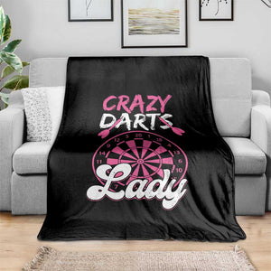 Crazy Darts Lady Bullseye Dart Shooting Throw Blanket Female Dartist Gift TS12 Print Your Wear