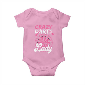 Crazy Darts Lady Bullseye Dart Shooting Baby Onesie Female Dartist Gift TS12 Light Pink Print Your Wear