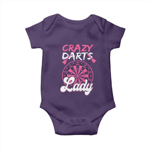 Crazy Darts Lady Bullseye Dart Shooting Baby Onesie Female Dartist Gift TS12 Purple Print Your Wear