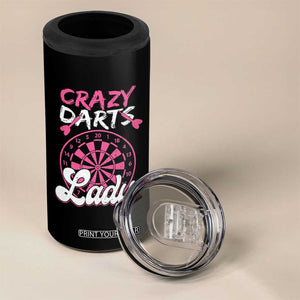 Crazy Darts Lady Bullseye Dart Shooting 4 in 1 Can Cooler Tumbler Female Dartist Gift TS12 Print Your Wear