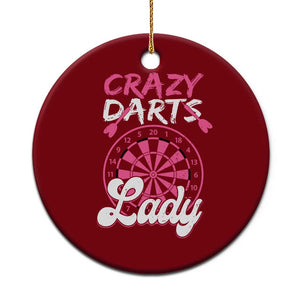 Crazy Darts Lady Bullseye Dart Shooting Ceramic Ornament Female Dartist Gift TS12 1pc Red Print Your Wear
