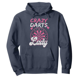 Crazy Darts Lady Bullseye Dart Shooting Hoodie Female Dartist Gift TS12 Navy Print Your Wear