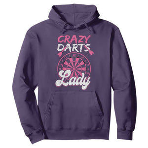 Crazy Darts Lady Bullseye Dart Shooting Hoodie Female Dartist Gift TS12 Purple Print Your Wear