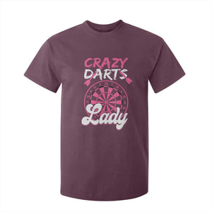Crazy Darts Lady Bullseye Dart Shooting T Shirt For Kid Female Dartist Gift TS12 Maroon Print Your Wear