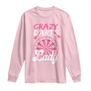 Crazy Darts Lady Bullseye Dart Shooting Long Sleeve Shirt Female Dartist Gift TS12 Light Pink Print Your Wear