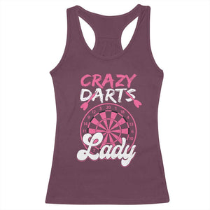 Crazy Darts Lady Bullseye Dart Shooting Racerback Tank Top Female Dartist Gift TS12 Maroon Print Your Wear