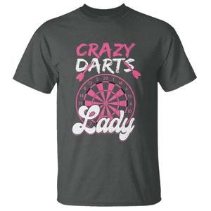 Crazy Darts Lady Bullseye Dart Shooting T Shirt Female Dartist Gift TS12 Dark Heather Print Your Wear