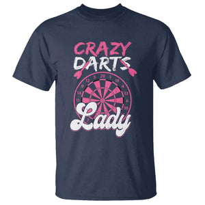 Crazy Darts Lady Bullseye Dart Shooting T Shirt Female Dartist Gift TS12 Navy Print Your Wear