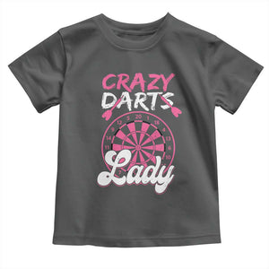 Crazy Darts Lady Bullseye Dart Shooting Toddler T Shirt Female Dartist Gift TS12 Dark Heather Print Your Wear