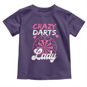 Crazy Darts Lady Bullseye Dart Shooting Toddler T Shirt Female Dartist Gift TS12 Purple Print Your Wear