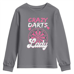 Crazy Darts Lady Bullseye Dart Shooting Youth Sweatshirt Female Dartist Gift TS12 Charcoal Print Your Wear